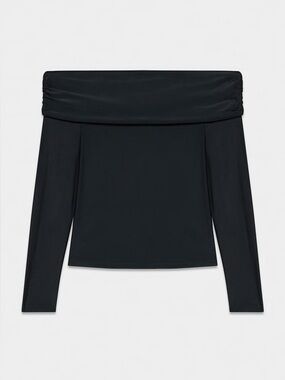 Aritzia Wilfred LAVINIA Folded off Shoulder top black XS New with Tag